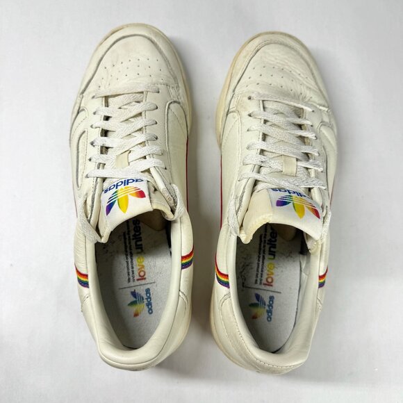 Adidas Continental 80 Rainbow Pride Low Top Sneakers Size 10 Men - Picture 2 of 12